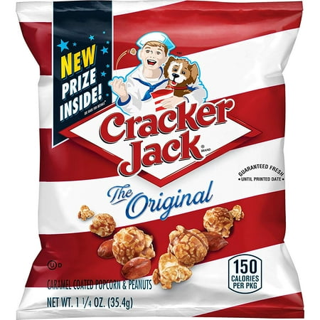Cracker Jack Original Caramel Coated Popcorn & Peanuts, 1.25 oz Bags, 30 (Best Caramel Popcorn Recipe Ever)