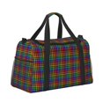 thumbnail image 2 of Bingfone Rainbow Houndstooth Print Travel Duffel Tote Bag,Waterproof Shoulder Weekender Bag For Women and Men Swim Sports Travel Gym Bag，Foldable and expandable bag Lightweight, 2 of 7