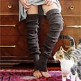 thumbnail image 2 of Prolriy Leg Warmers Knee Over Girls Cotton Socks Thigh Stockings Women Ladies Warm The High Long Socks Leg Warmers for Women Grey One Size, 2 of 5