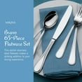 thumbnail image 3 of Mikasa, Bravo Flatware Service for 12, 65 Piece Set, 18/10 Stainless Steel, Silverware Set with Serving Utensils, 3 of 16