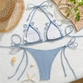 thumbnail image 5 of Women's Sexy Plaid Bikini Two-piece Swimsuit Sky Blue M, 5 of 9
