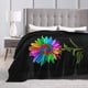 thumbnail image 3 of Manta de microfibra ultra suave con diseño de girasol para sofá, manta de franela ligera, suave, cálida y acogedora para sofá cama, sala de estar, 50 x 60 pulgadas, 3 of 7