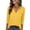 *Yellow, variant on ClodeEU Women's V Neck 3/4 Sleeve Blouse,Casual Solid Color Top with Keyhole Neck Army Green,Women's Plus L