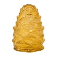 thumbnail image 2 of MYUNNIL Pinecone Shaped Glass Vase, 6" Conical Transparent Embossed Glass Flower Vase, Fall Farmhouse Floral Accessory for Home Mantel Table Office Shelf Decor, Gold, 2 of 7