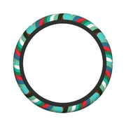 XMXY Car Steering Wheel Cover, Retro Waves Polka Dots Non-Slip Jeep Truck Universal Elastic Steering Wheel Protector 15 inch