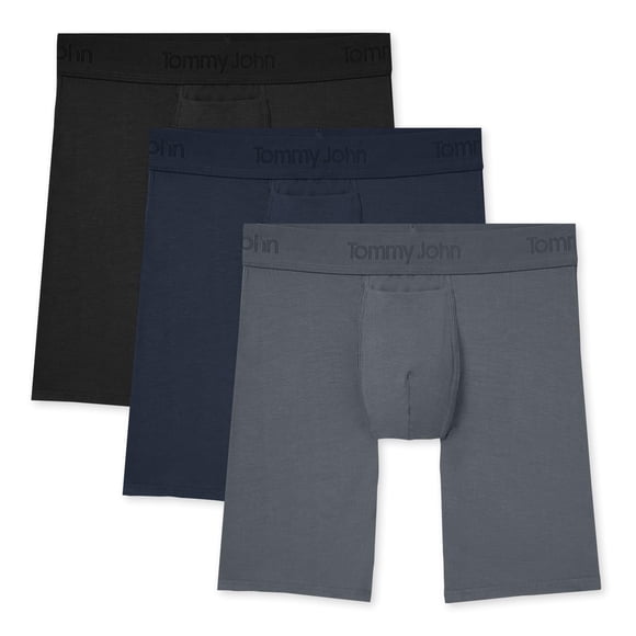 Calzoncillos tipo bóxer Tommy John Second Skin de 8 pulgadas para hombre, paquete de 3