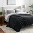 thumbnail image 3 of Bare Home Microplush Fleece Textured Blanket - 300 GSM - Fuzzy Microfleece - Soft & Plush - Throw, Black, 3 of 8