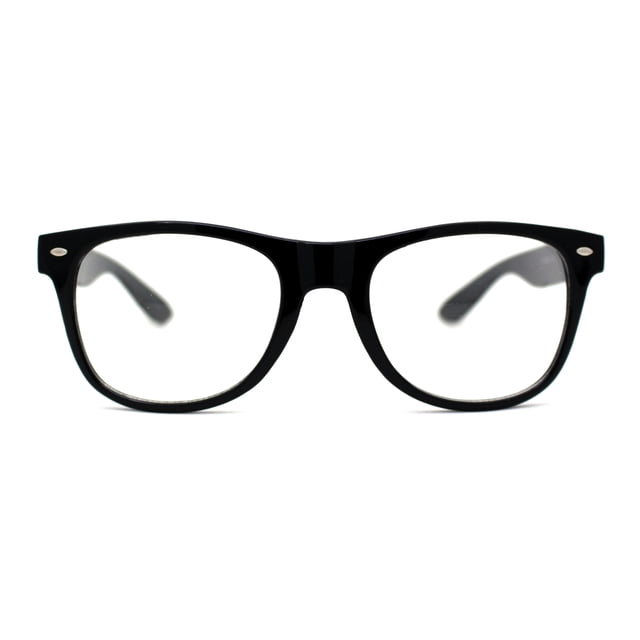 Classic Hipster Plastic Horn Rim Blue Light Filtering Computer Glasses Black