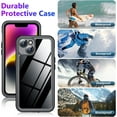 thumbnail image 5 of Compatible with iPhone 14 Case Waterproof, Built-in Screen & Camera Protector IP68 Underwater Full Body 14FT Military Dropproof Shockproof Phone Case 6.1"-Black/Clear, 5 of 14