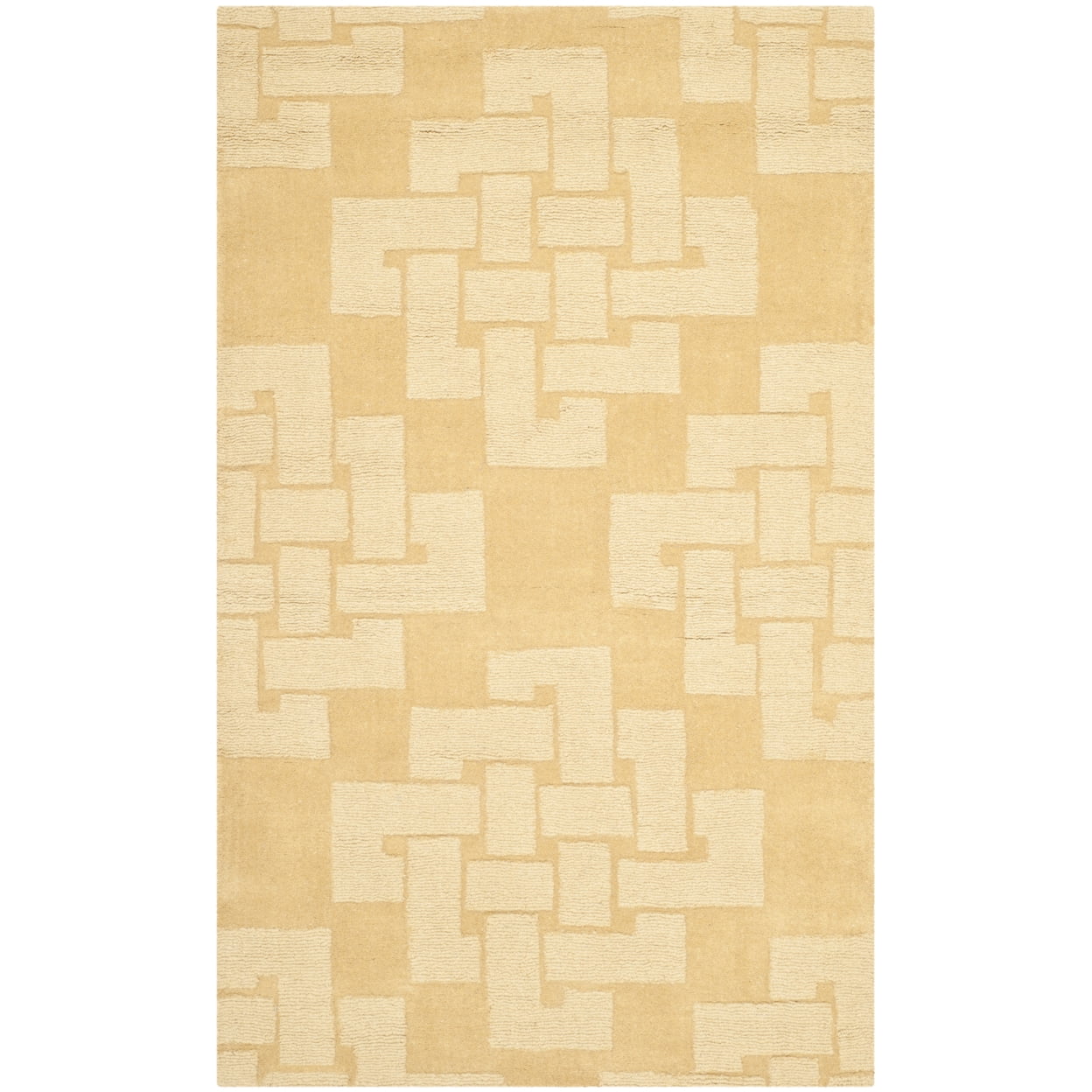 SAFAVIEH Martha Stewart Knot Geometric Wool Runner Rug, Rattan, 2'3" x 8'