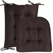 Sweet Home Collection 2 Piece Tufted Non Slip Rocking Chair Cushion Set Brown