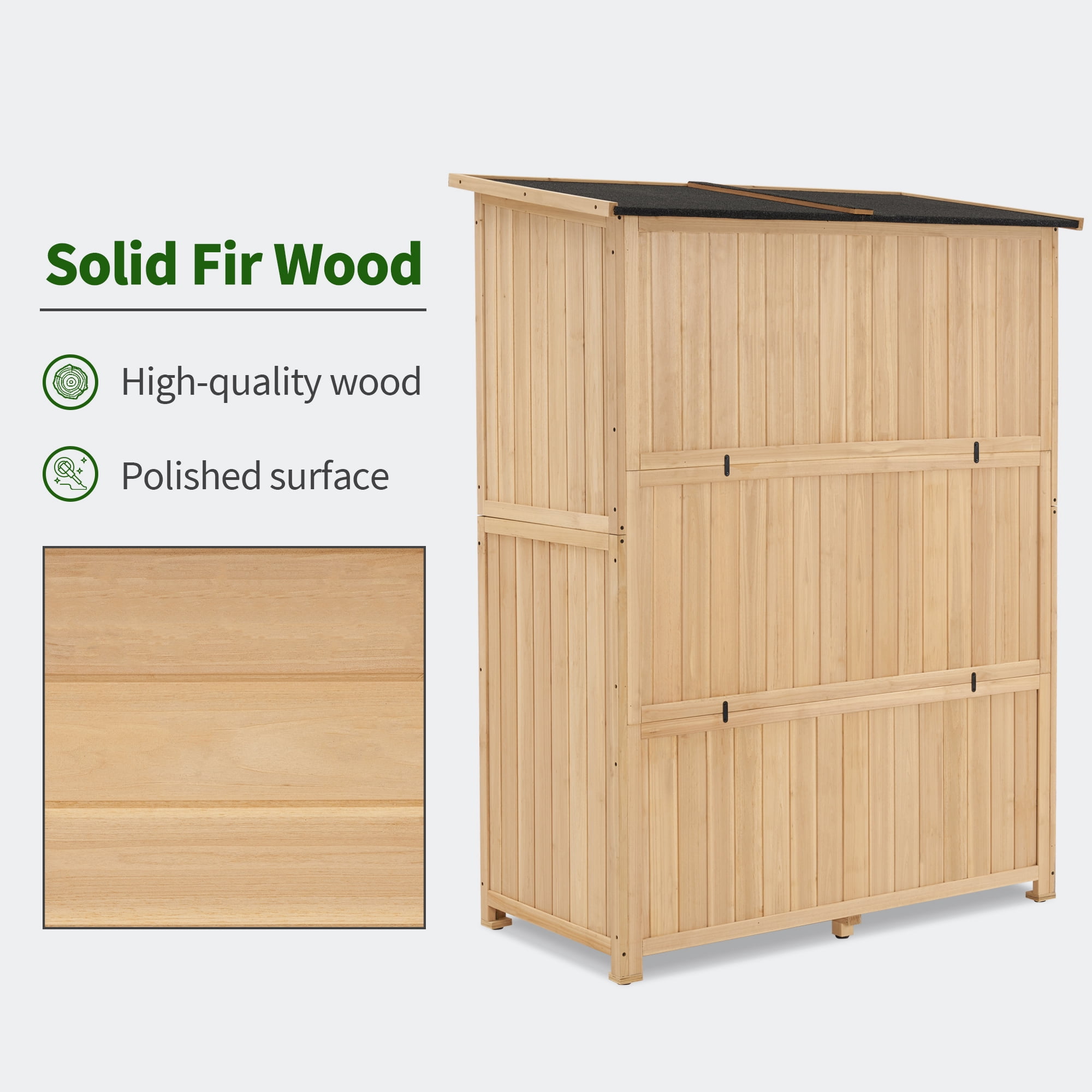 MCombo Wood Large Outdoor Storage Tool Shed (46.9" x 22.4" x 66") 1911 (Beige)
