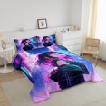 thumbnail image 3 of Erosebridal Japanese Girl Bedding Twin Comforter Set, Gradient Neon Watercolor Down Comforter, Anime Decor, Reversible, 3 of 7