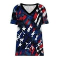 thumbnail image 4 of USSUMA Summer Tops for Women Trendy V Neck Short Sleeve Dressy Shirts Blouses Patriotic Graphic Women's Tops Summer 2022 4th of July USA Flag Casual Tshirts Tunic Plus, 4 of 5