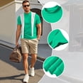 thumbnail image 7 of Men's Mock Turtleneck Shirts Short Sleeve Lightweight Soft Basic T-Shirts Solid Pullover Undershirt Tops （Mint Green,L）, 7 of 7