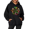 thumbnail image 1 of MIARHB Sudadera con capucha para mujer, de gran tamaño, con cuello redondo, manga larga, con estampado navideño, sudaderas con capucha, talla S, 1 of 6