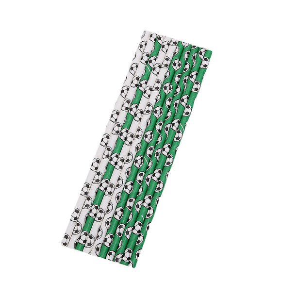 Pajitas de papel de fútbol, ??pajitas de beber reciclables biodegradables para la decoración de la fiesta de cumplea?os del partido de fútbol de la Copa del Mundo para el cóctel, ShuxiuWang 8390606519290