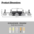 thumbnail image 5 of 29" Retro 5-Light Bathroom Vanity Light – Black Bathroom Light Fixture with Crystal Glass Shades, Wall Mounted Vanity Lights for Bathroom, Powder Room, Mirror, Hallway (Bulbs Not Included), 5 of 12