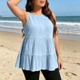 thumbnail image 3 of Ixbnca Débardeurs pour Femmes Grande Taille Sans Manches à Col Rond Blouses Décontractées Légères Tuniques Amples, 3 of 7