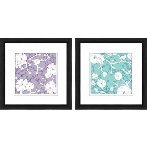 Floral Print Floral Wall Art, Set of 2