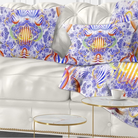 Designart Magical Fairy Pattern Blue - Abstract Throw Pillow - 12x20