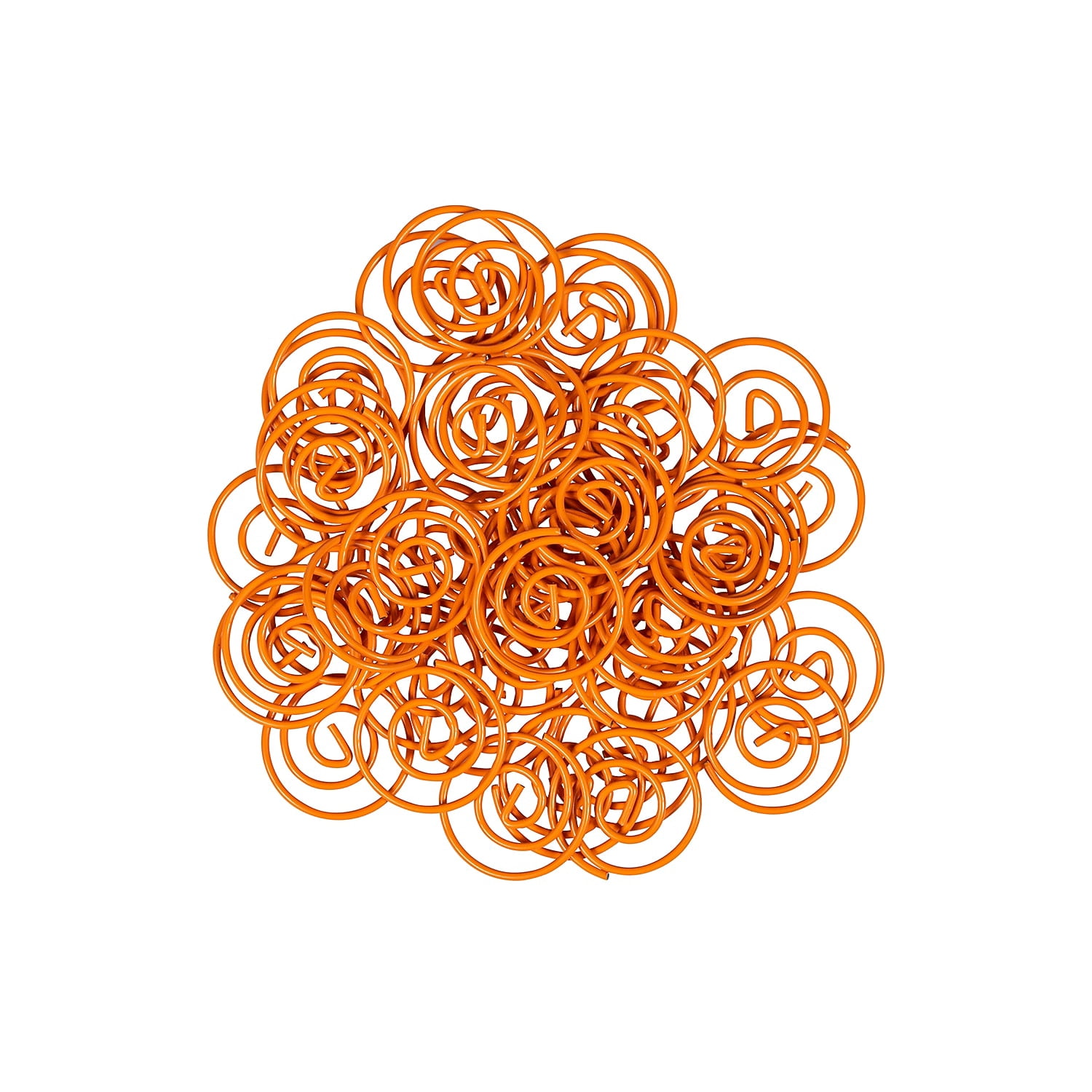JAM Paper Colored Circular Paper Clips Round Paperclips Orange 2 Packs of 50 (21827540B)