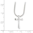 thumbnail image 2 of 925 Sterling Silver 18 Stone Inch Cubic Zirconia Cz Cross Necklace 2 Extender Pendant Charm Religious, 2 of 6