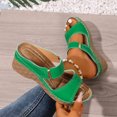 thumbnail image 4 of Heels for Women Solid Color Orthopedic Wedge Sandals Antislip Slip on Platform Walking Shoes Fashion Casual Slides Green Size 7, 4 of 7