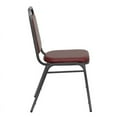 thumbnail image 3 of Trapezoidal Back Stacking Banquet Chair with Burgundy Vinyl Padded Seat and Silver Metal Frame - Restaurant Banquet Metal Chair, 3 of 9