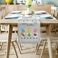 thumbnail image 2 of Cotton Linen Table Runner Dresser Scarves Happy Easter Gnomes Carrrot Rabbit Bunny Colorful Eggs Non-Slip Rectangle Table Setting Decor for Spring Party Holiday Dinner Home,18 x 72 inches Long, 2 of 7