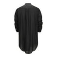 thumbnail image 5 of Long Sleeve Shirts for Men, Men Kaftan Thobe Cotton Linen Henley Shirt Long Sleeve Stand Collar Button Down Robe Casual Pleated Muslim Gown Kurta, 5 of 9