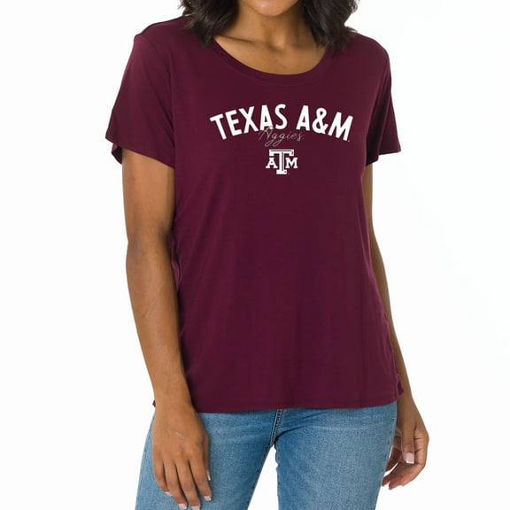 Women's Maroon Texas A&M Aggies Scarlet Scoop Neck T-Shirt