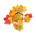 thumbnail image 2 of 秋季感恩节枫叶南瓜蜡烛环 万圣节节日餐桌中央装饰摆件花环 南瓜白果枫叶烛台, 2 of 8