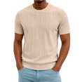 thumbnail image 2 of FOPSUFGWFO Men's T-Shirts Short Sleeve Knit Casual Tops Solid Color Soft Loose Fit Pullover Crew Neck Blouses For Work Gym XL, 2 of 5