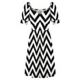 thumbnail image 5 of Black and White Zigzag Design Sleeveless Dress Wom's summer dress wedding dresses for woman bandage dress, 5 of 6