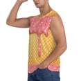 thumbnail image 3 of Bingfone Pink Ice Cream Pattern Men's Tank Tops Workout Sleeveless Tee Shirts Running Beach Tanks for Men-X-Large, 3 of 8