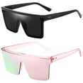 thumbnail image 1 of Gafas de Sol Cuadradas Oversize Dollger para Mujeres y Hombres Negro/Rosa, 1 of 5