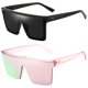 thumbnail image 1 of Gafas de Sol Cuadradas Oversize Dollger para Mujeres y Hombres Negro/Rosa, 1 of 5