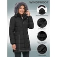 thumbnail image 3 of Wantdo Women's Recycled Long Winter Coat Warm Puffer Jacket Hooded Outerwear Jacket Dark Grey XL, 3 of 7