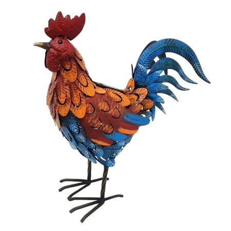 Chicken Figurine Animal Decorative Porch Garden Hen Statue with Solar ...
