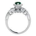 thumbnail image 3 of Mauli Jewels Rings for Women 1.35 Carat Pear Shape Emerald And Round White Diamond Ring Prong-Setting 10K White Gold, 3 of 5