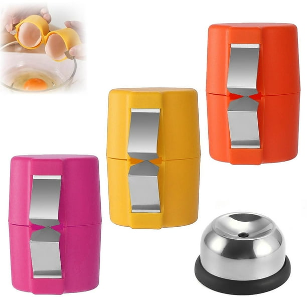 Abridor de cáscara de huevo y perforador de huevos, herramienta de casqueo de huevos para huevos crudos, pelador de huevos duros, separador de huevos de cubo de huevo de mano, rompedor de cáscara de