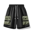thumbnail image 5 of Cmfcve Plus Size Summer Casual Work Shorts for Men Elastic Waistband Drawstring Lightweight Color Block Shorts with Pockets, 5 of 8