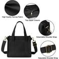 thumbnail image 3 of Kukuzhu Canvas Tote Bag for Women Stylish Crossboy Handbag Casual Hobo Bag Top Handle Satchel with Multiple Pockets, 3 of 6