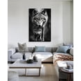 thumbnail image 3 of HFDF Large Canvas Wall Art Wolf Decor Black and White Picture Wolf and Cub Patg Wild Animal Poster Modern Artwork for Kids Room Livg Room Bedroom Home Decor (Artwork-3,) 12x16inch Framed, 3 of 5