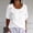 White, variant on Women's Retro Fashion Solid Color Loose Casual Shirt Summer Short Sleeved Side Button T Shirt Tops Apparel T Womens Striped Tee Shirts Short Sleeve Workout Shirts Loose Womens Tops Short Sleeve Loose