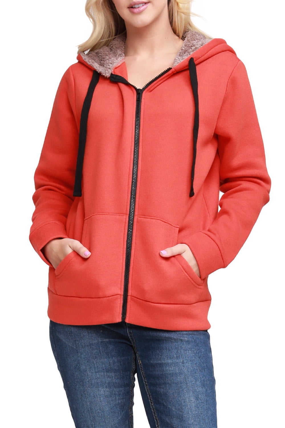 fur lined ladies hoodies