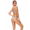 thumbnail image 7 of SAYFUT Juniors' Bikini Set Retro Floral Printing Push Up Padded Halter Swimsuit Bathing Suits Swimwear, 7 of 7