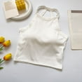 thumbnail image 6 of Ugoldhm Women's Shapewear Halter Tank Tee - Built-in Bra Sleeveless Slim Fit Sexy Summer Crop Top, 6 of 6