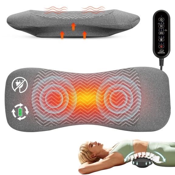 Snailax 3-in-1 Rechargeable Electric Lumbar Support Pillow for Low Back Pain Relief